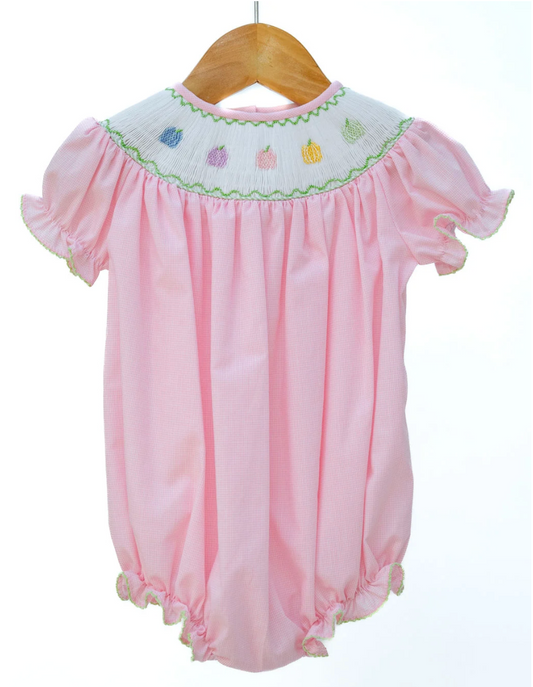 Rainbow Pumpkins Smocked Birdie Bubble