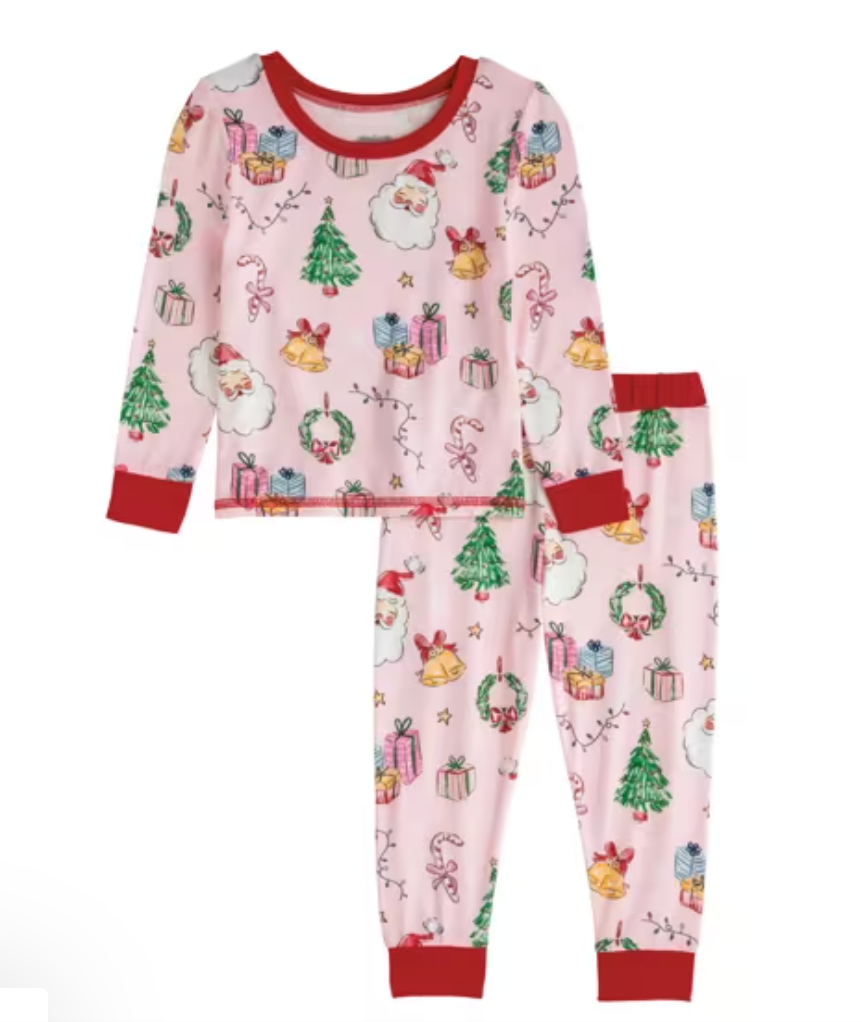 Pink Christmas Pajama Set