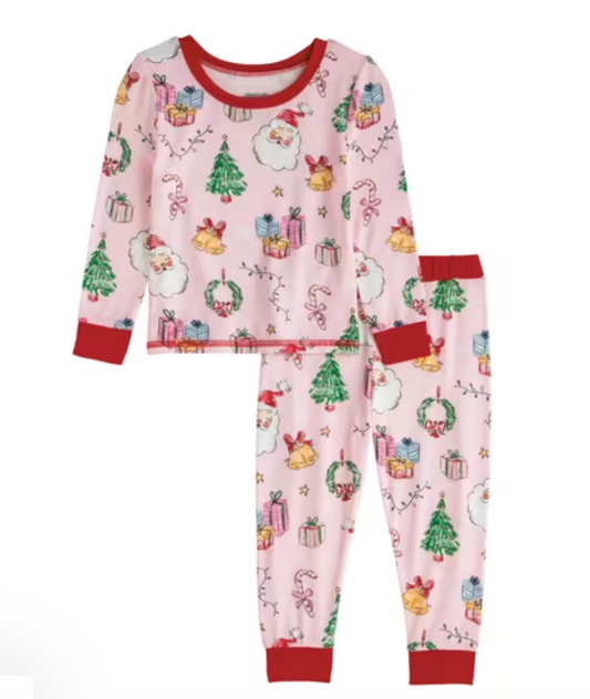 Pink Christmas Pajama Set