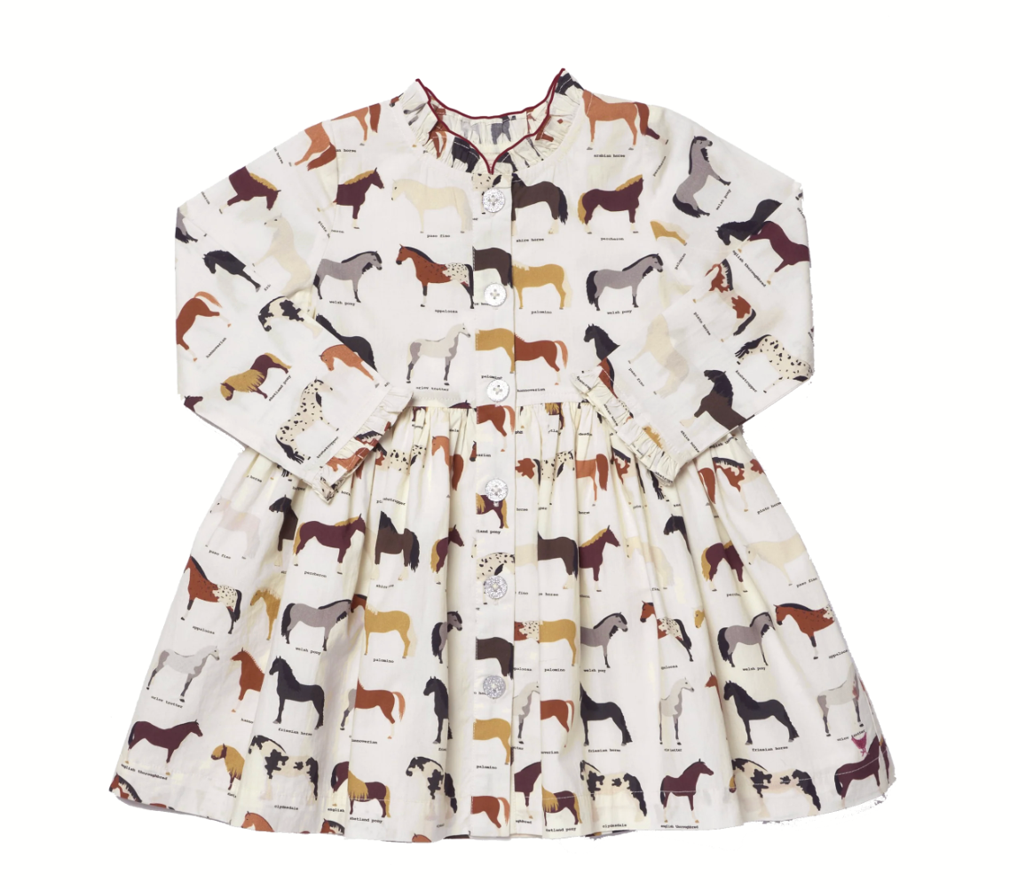Girls Autumn Dress Horse Breeds
