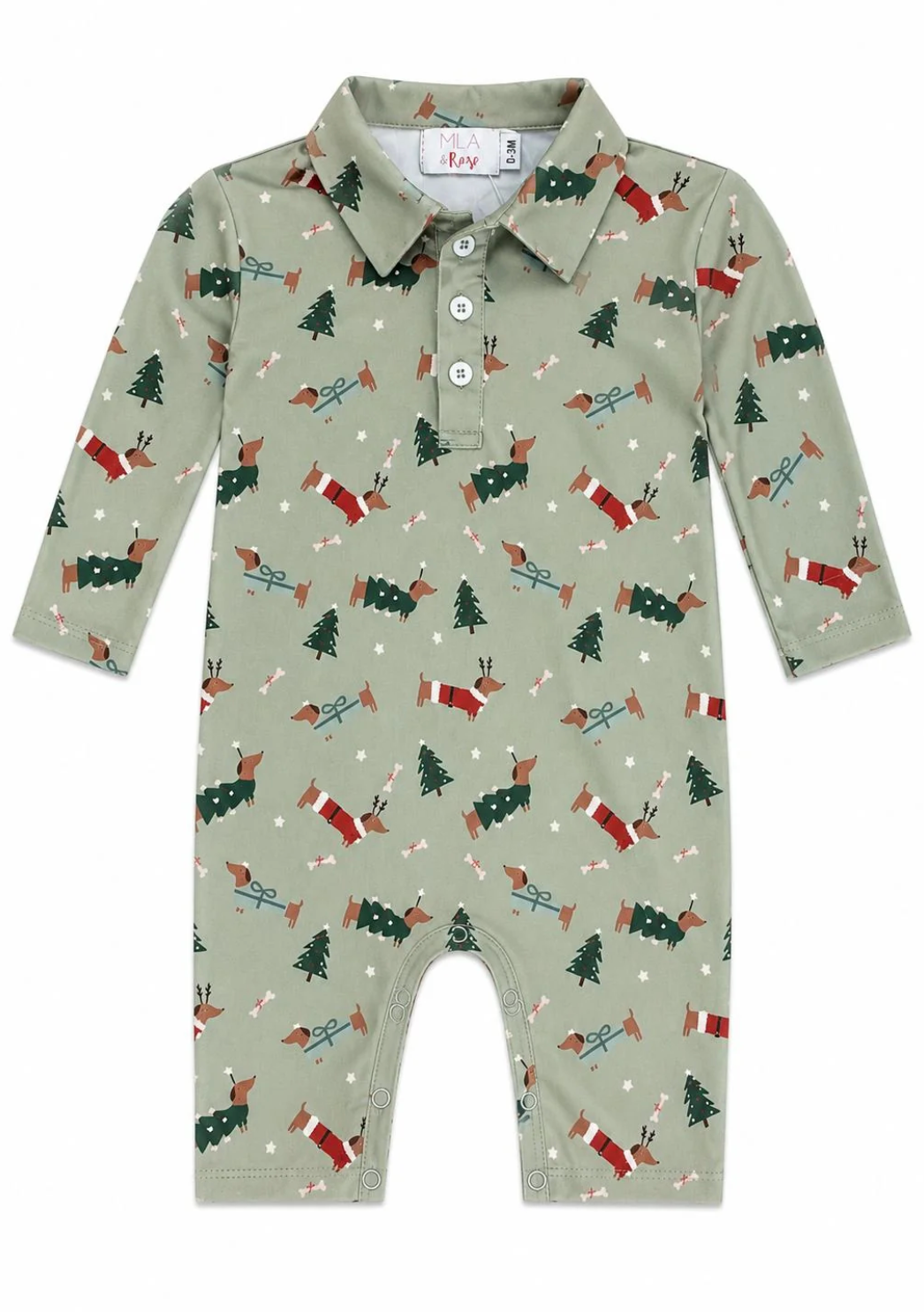 Dachshund Through the Snow L/S Polo One-Piece