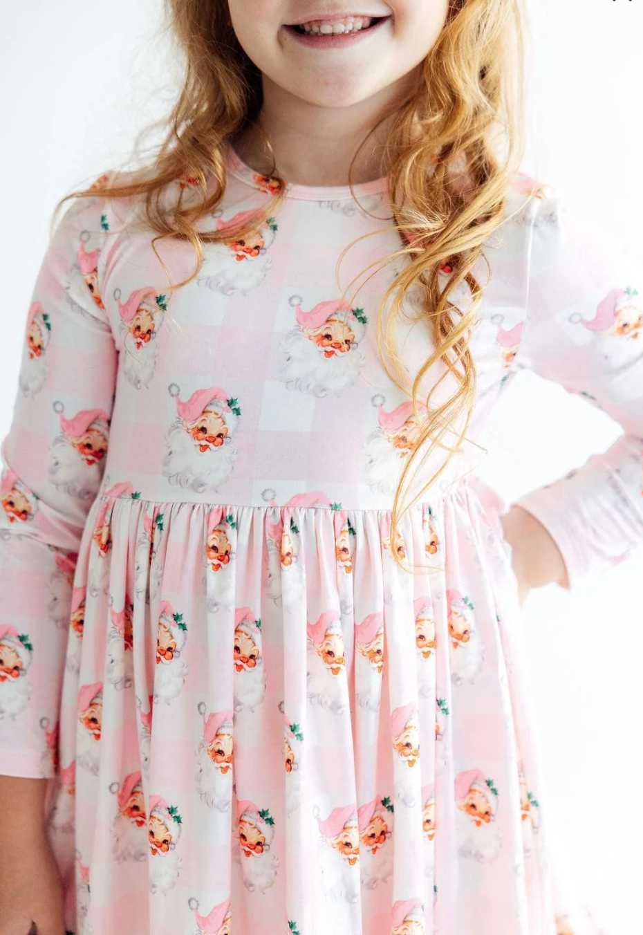 Storybook Santa L/S Ruffle Hem Twirl Dress