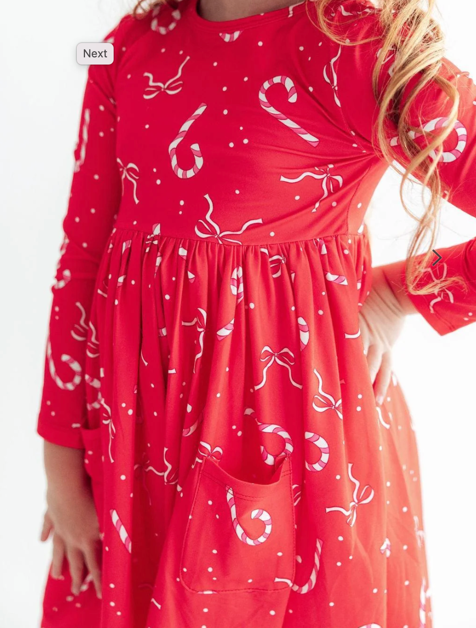 Peppermint Dreams L/S Pocket Twirl Dress