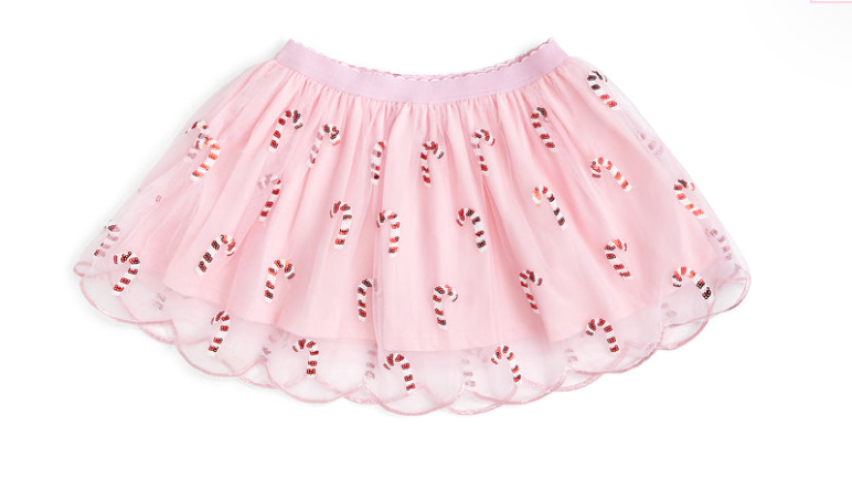 Candy Cane Scalloped Tutu Skirt