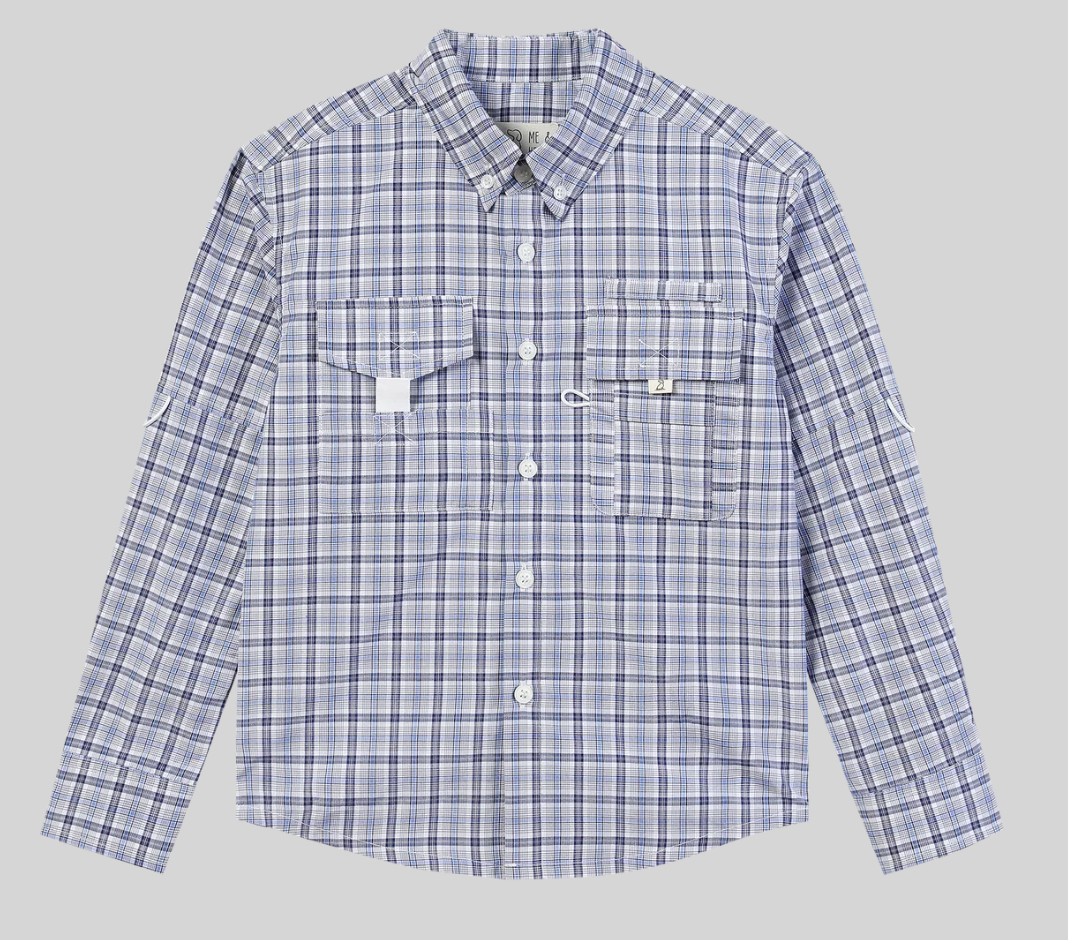 Blue & White Plaid Button Down