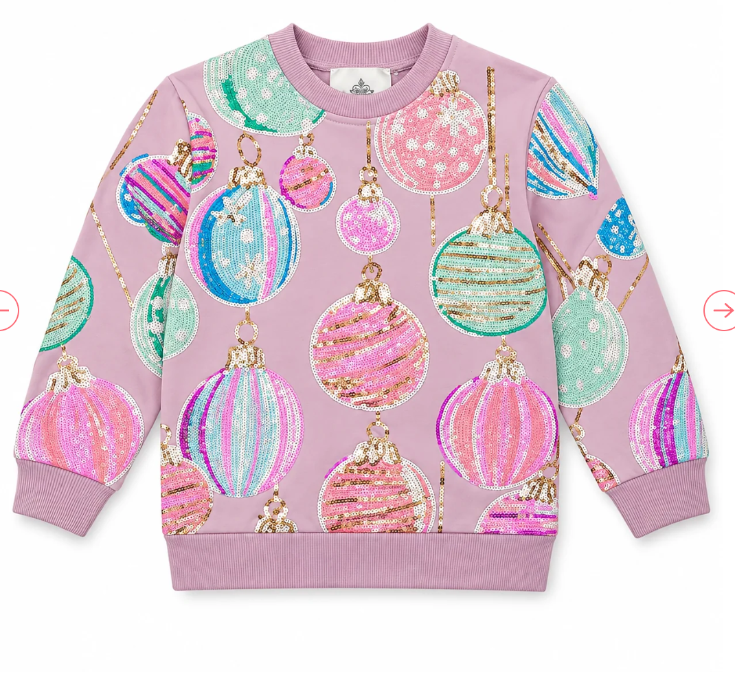 Ornaments Sequin Sweatshirt - Purple