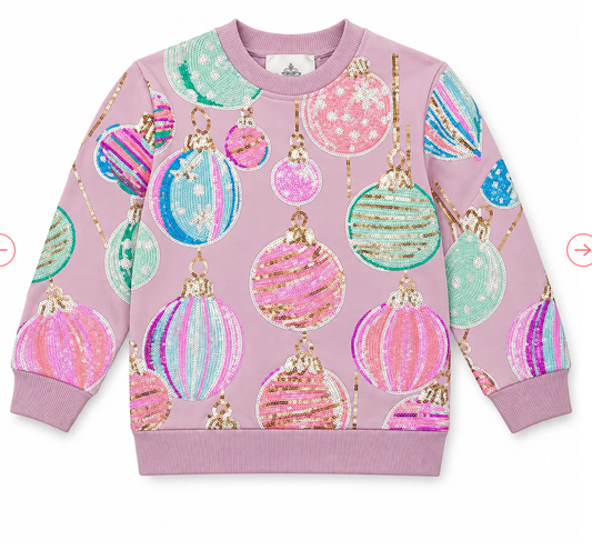 Ornaments Sequin Sweatshirt - Purple