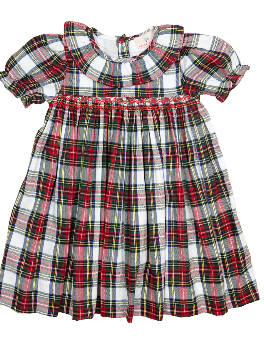 Highland Holiday Plaid Smocked Dress