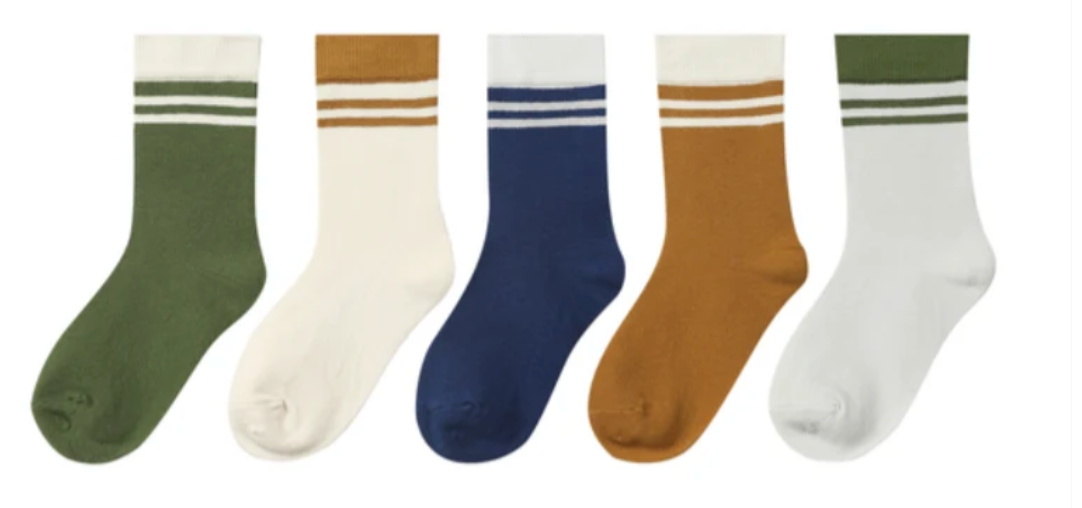 BIGFOOT solid with stripe 5-pack socks
