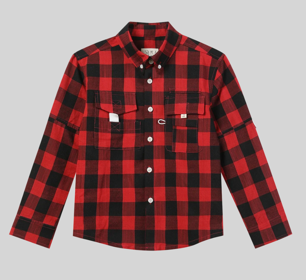 SAWYER RED/BLACK PLAID Fishing Shirt