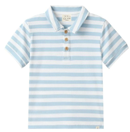 Shipping Polo - Pale Chambray White Stripe