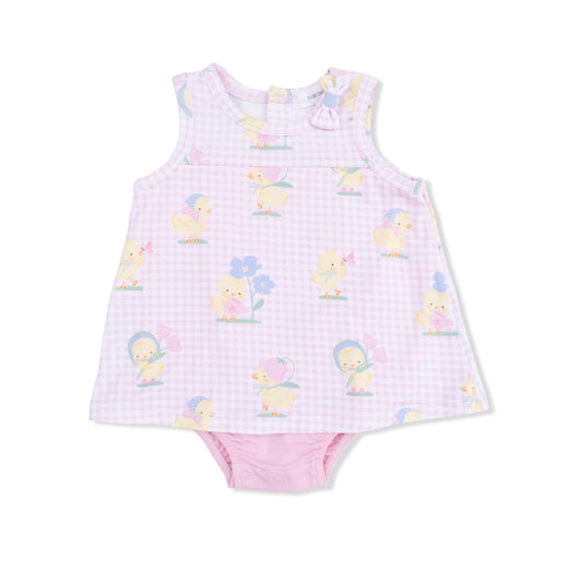 Vintage Spring Duckling A-line Bodysuit Dress