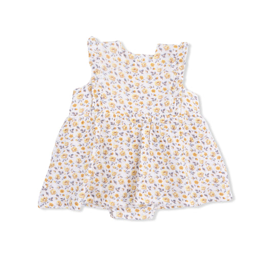 Yellow Country Roses Ruffle Bubble Dress