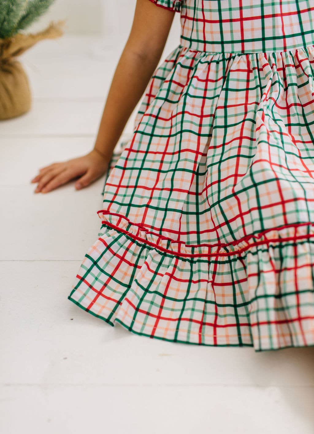 Aura Poplin Dress in Holiday Plaid | Girls Dress