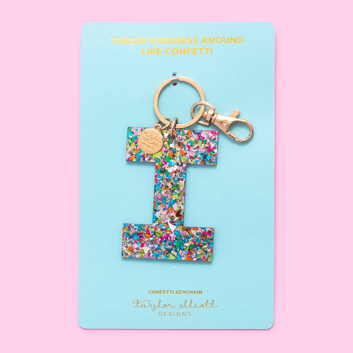 Keychain - Letters A - Z - Colorful Confetti - Each