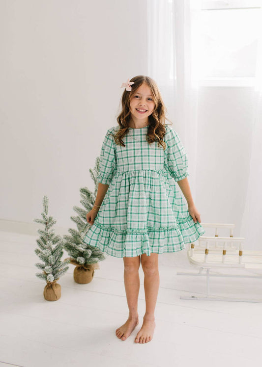 Kiki Dress in Winter Plaid | Girls Twirl Dress