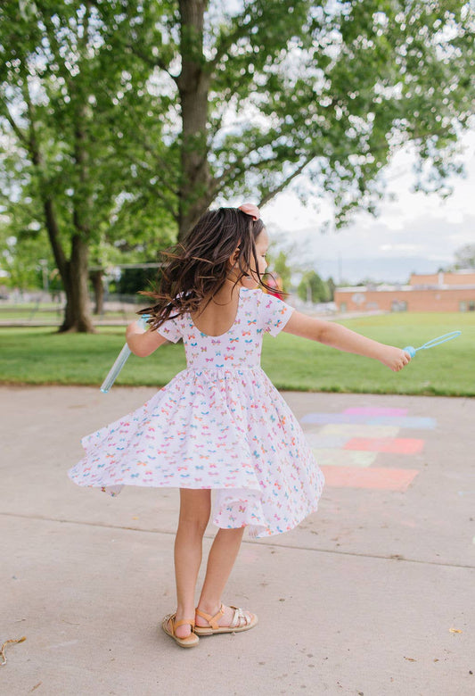 Classic Twirl Dress in Butterfly Rainbow