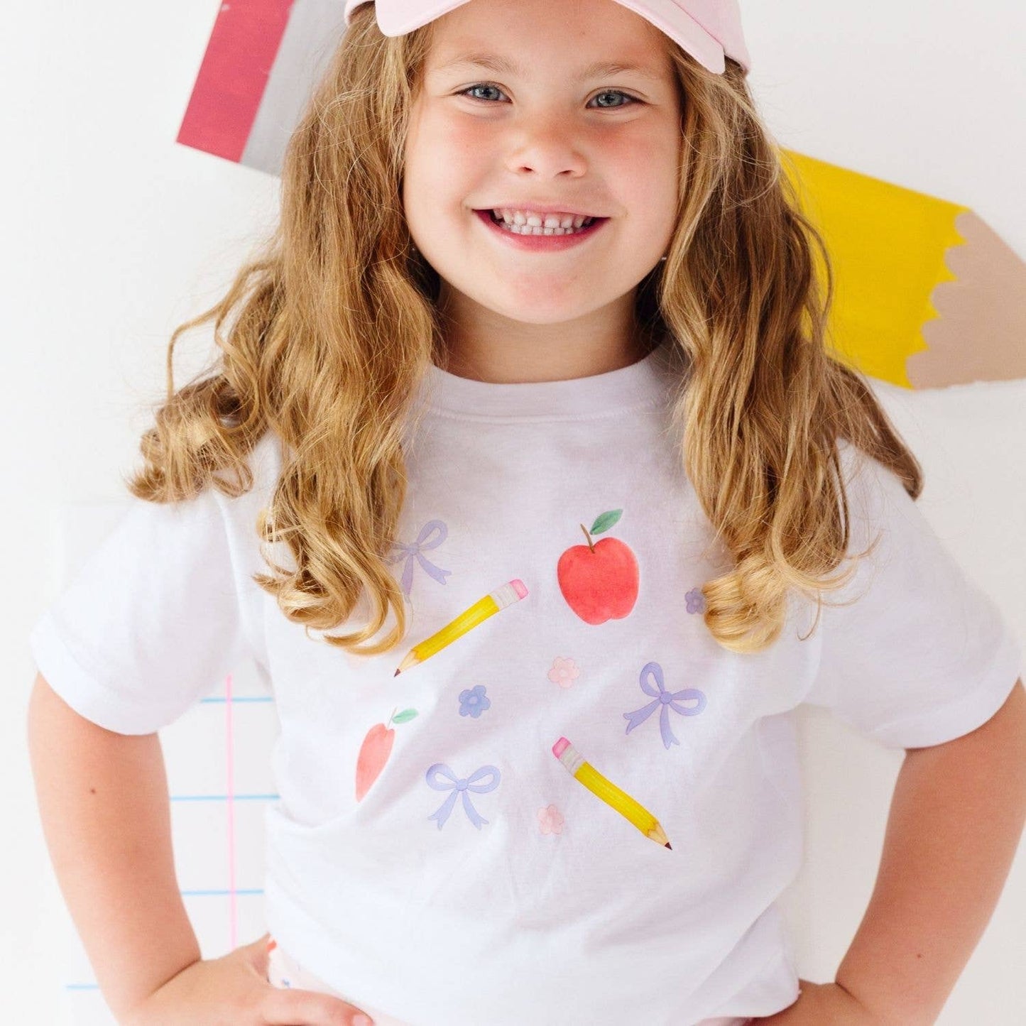 Ditsy Floral Back To School Short Sleeve Shirt- White
