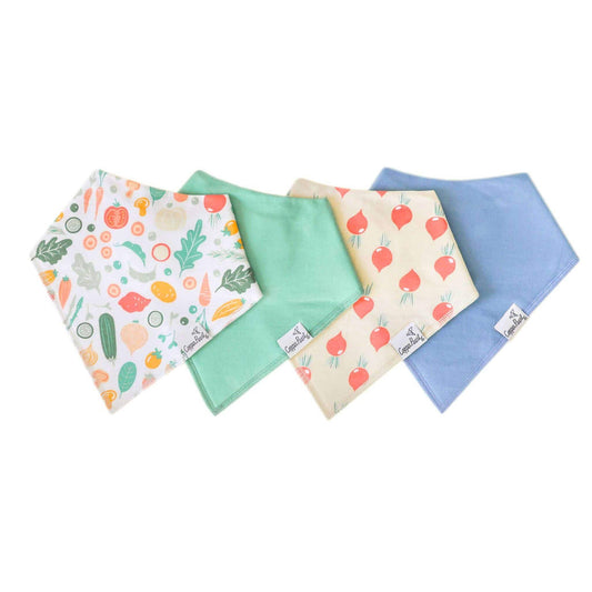 4 Pack Baby Bandana Bibs - Veggies