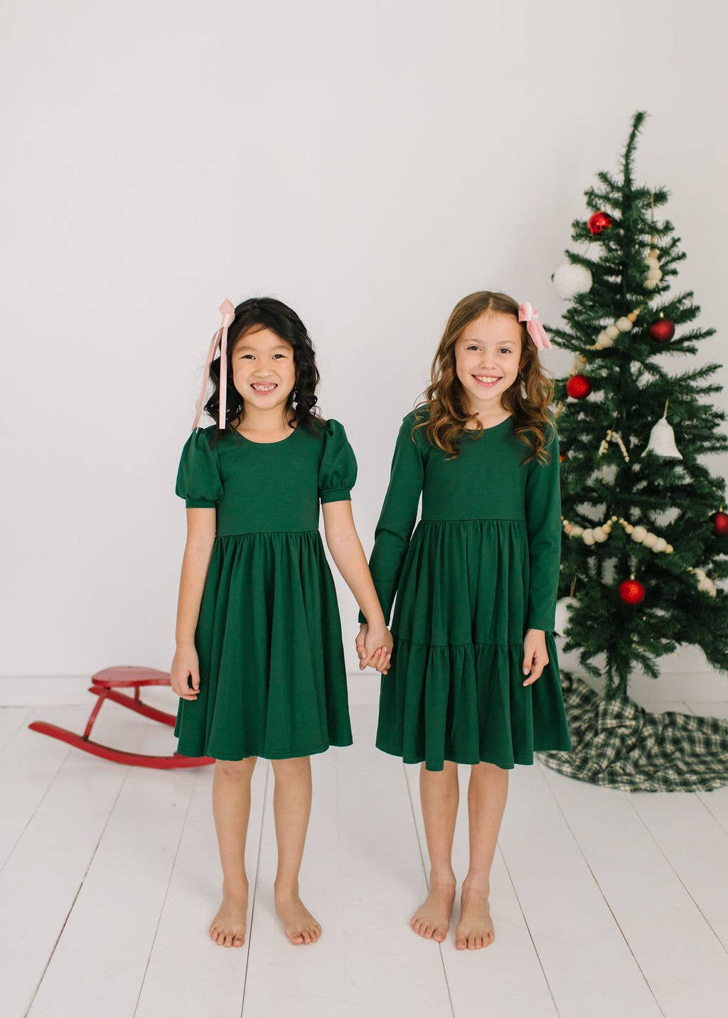 Puff Twirl in Evergreen | Girls Twirl Dress