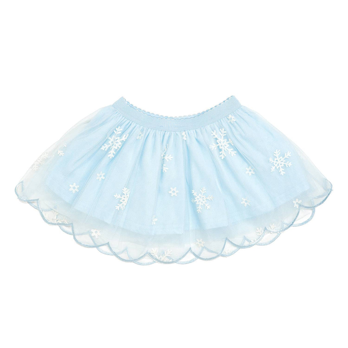 Glitter Snowflake Scalloped Tutu Skirt - Kids Clothing