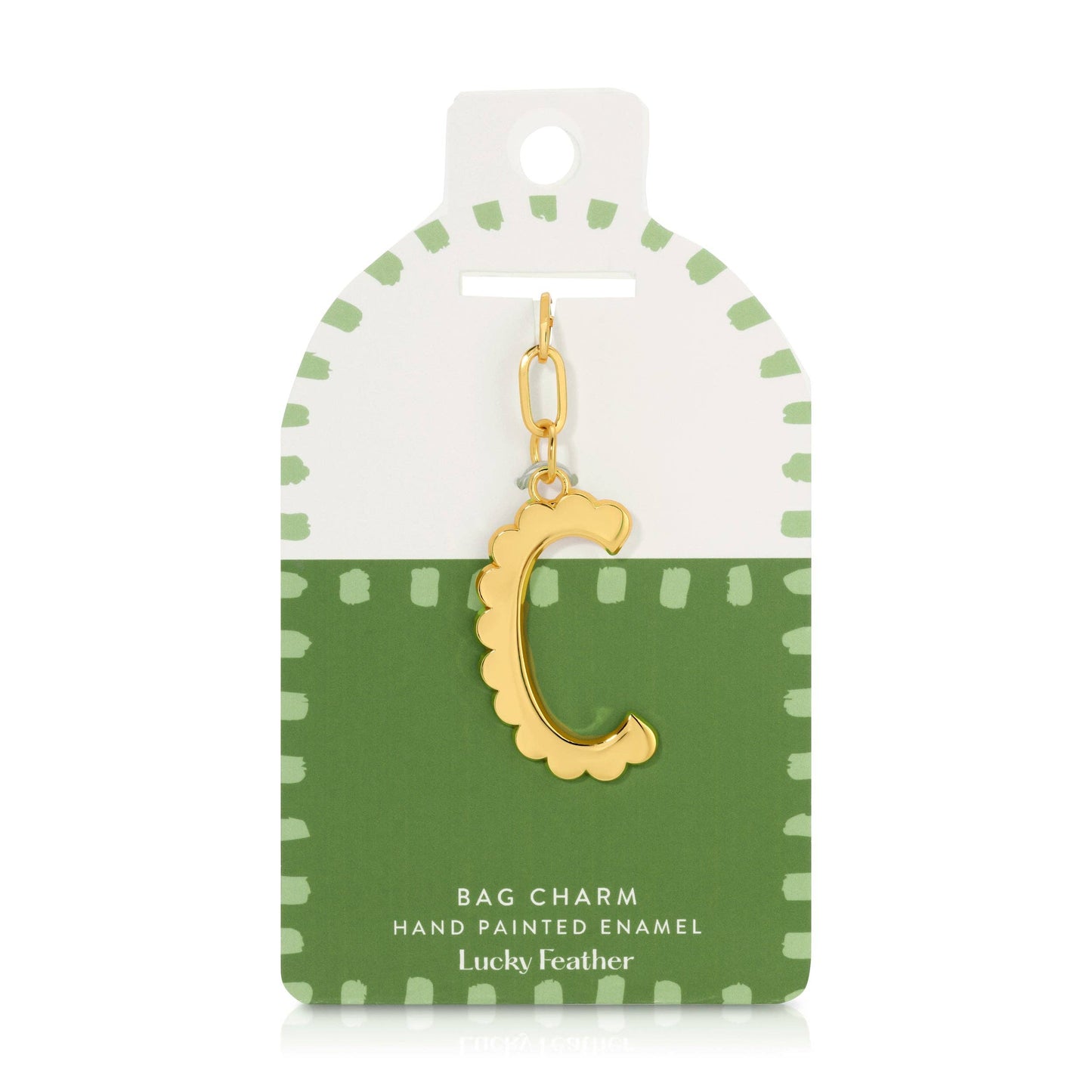 Enamel Bag Charm / Keychain - Letter - C