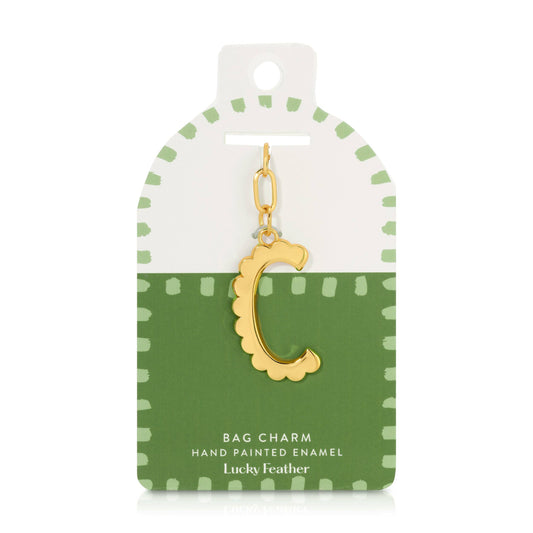 Enamel Bag Charm / Keychain - Letter - C