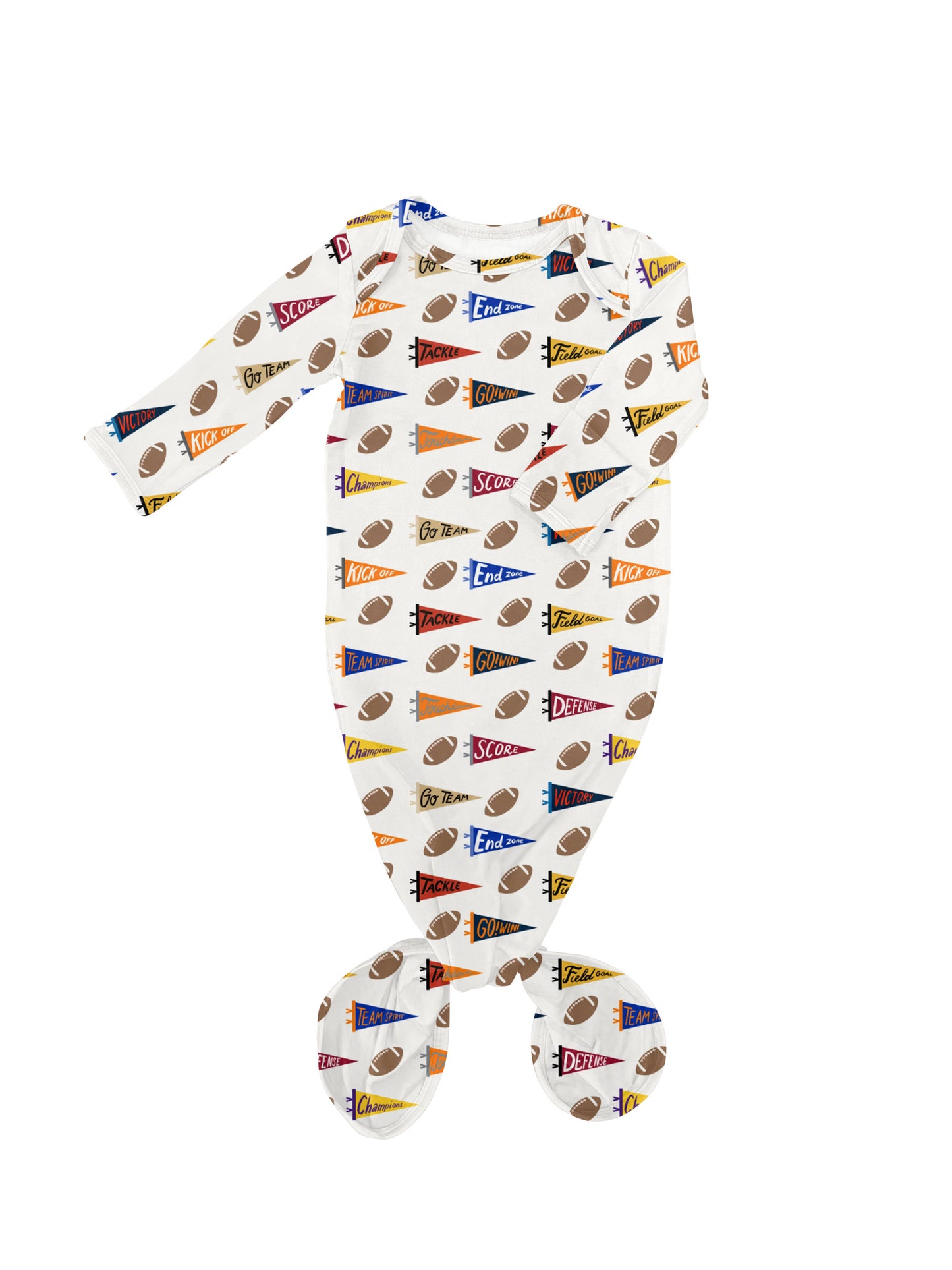 Varsity Football Flags - Knotted Infant Gown