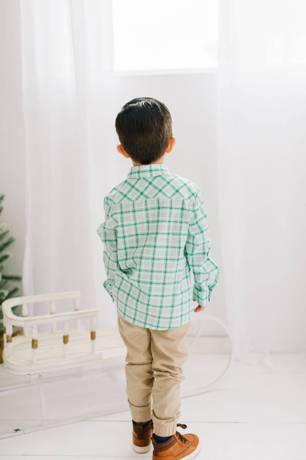 Boys Button Down in Winter Plaid | Boys Shirt
