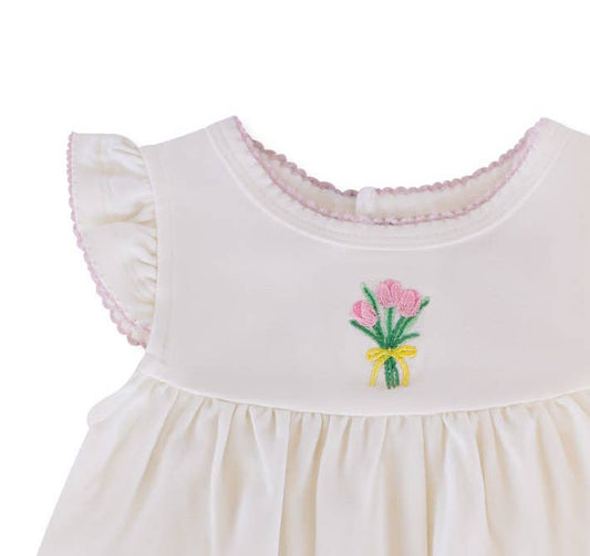 Pip Embroidered Flutter Bubble -Fancy Tulips
