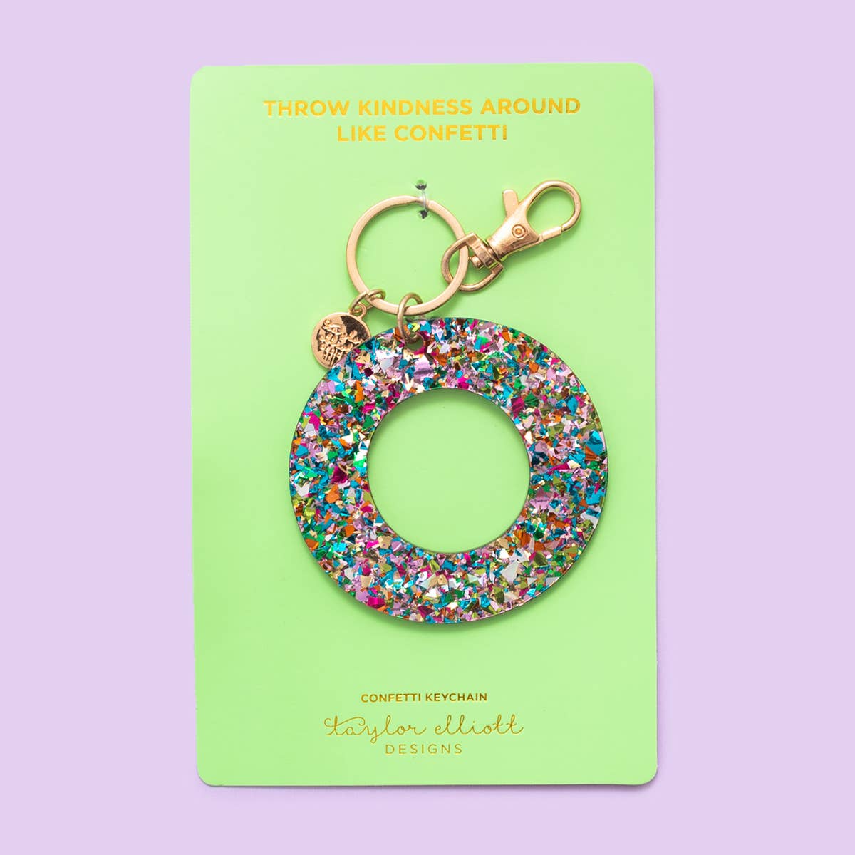 Keychain - Letters A - Z - Colorful Confetti - Each