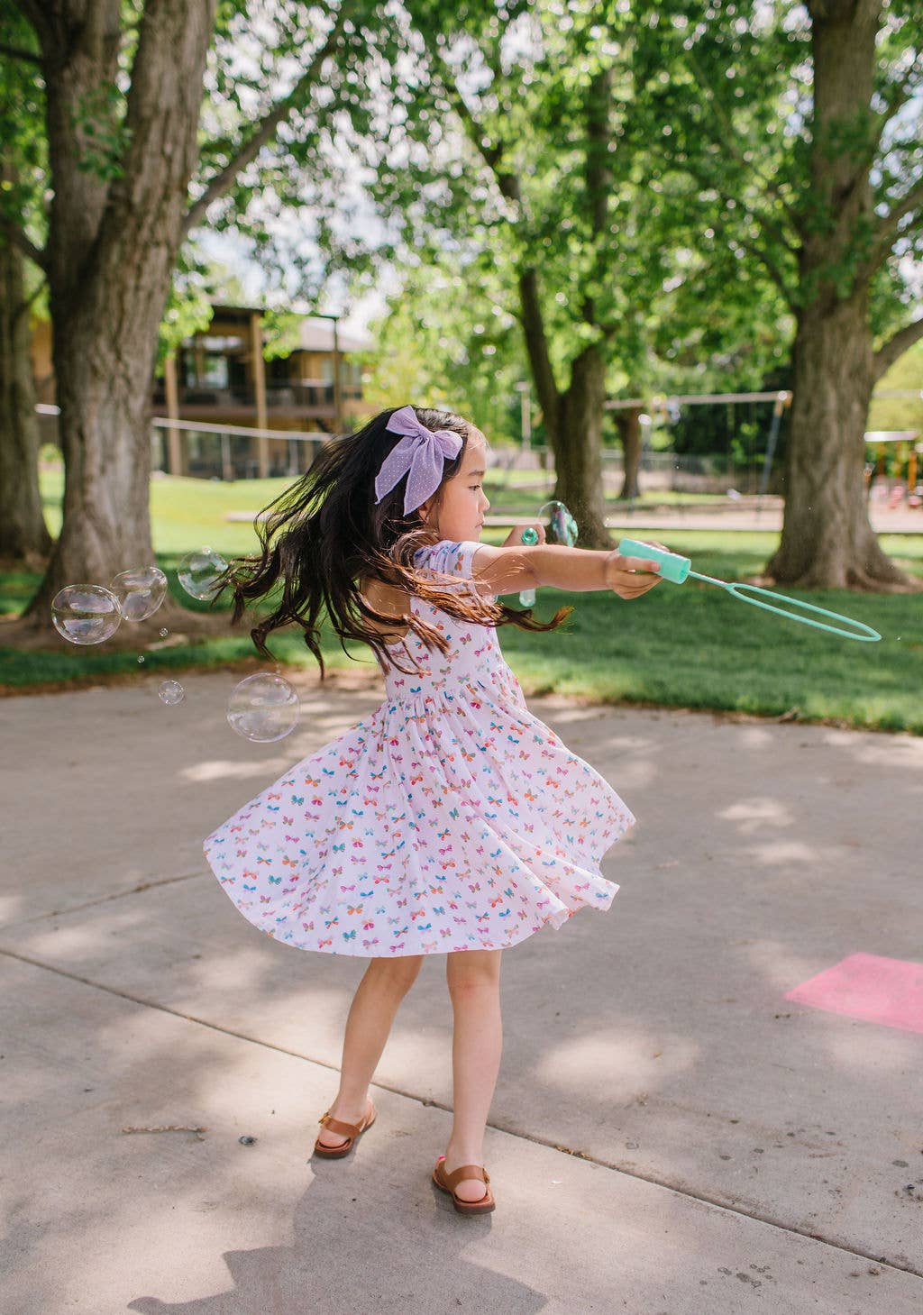 Classic Twirl Dress in Butterfly Rainbow