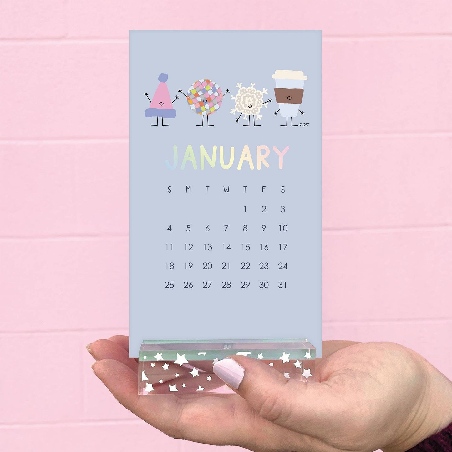 2026 Mini Desk Calendar with Acrylic Stand