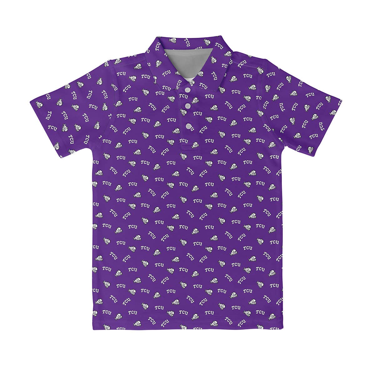 TCU Horned Frogs Repeat Logo Short Sleeve Polo Shirt