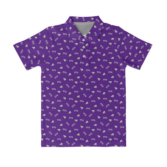 TCU Horned Frogs Repeat Logo Short Sleeve Polo Shirt