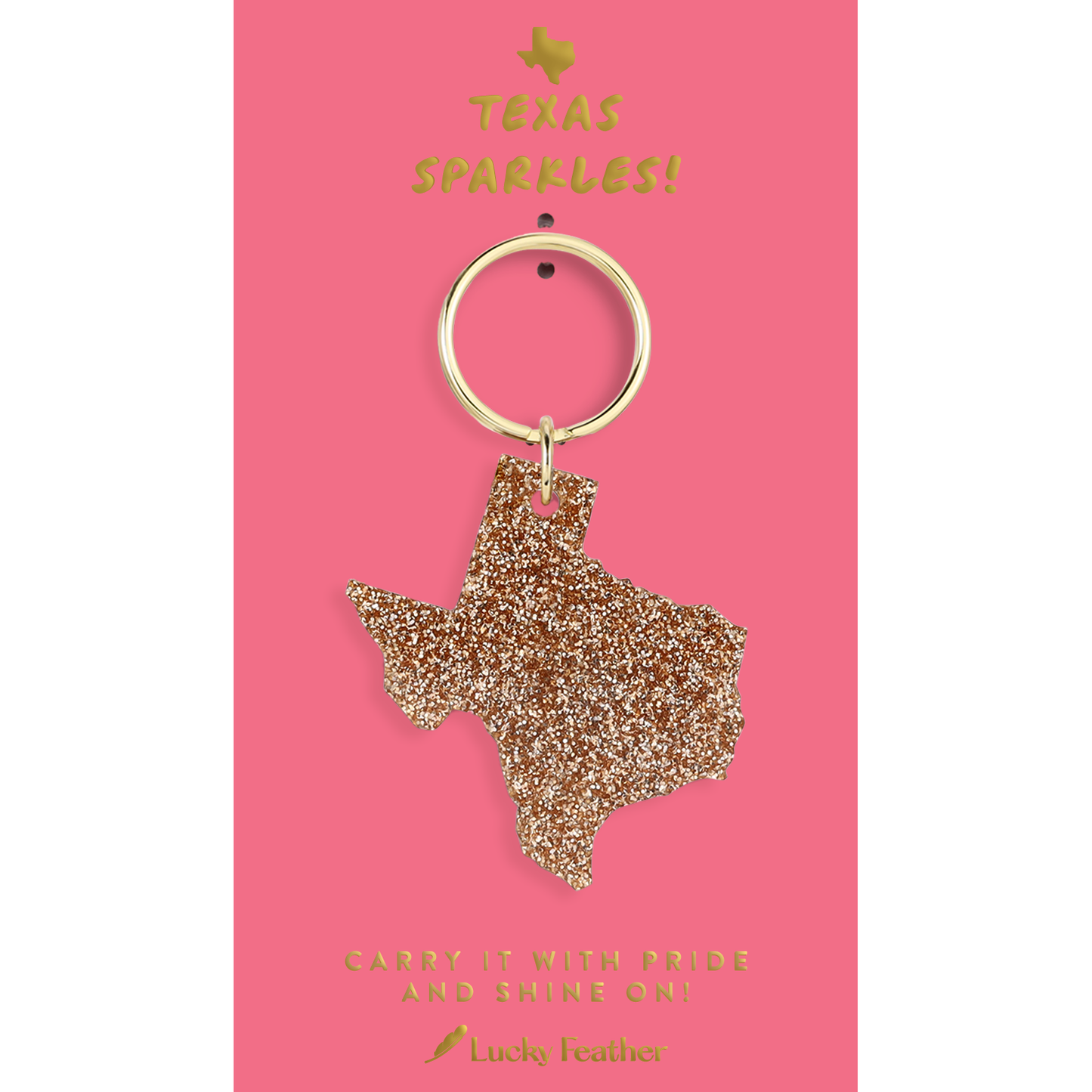 Glitter Keychain - State - Texas