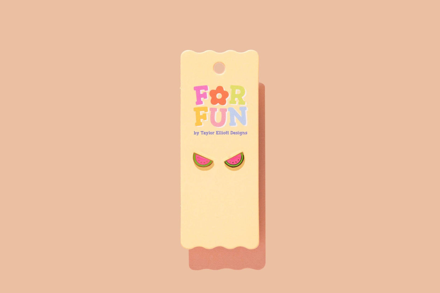 FOR FUN - Stud Earrings - Pink + Green Watermelons - Baylee