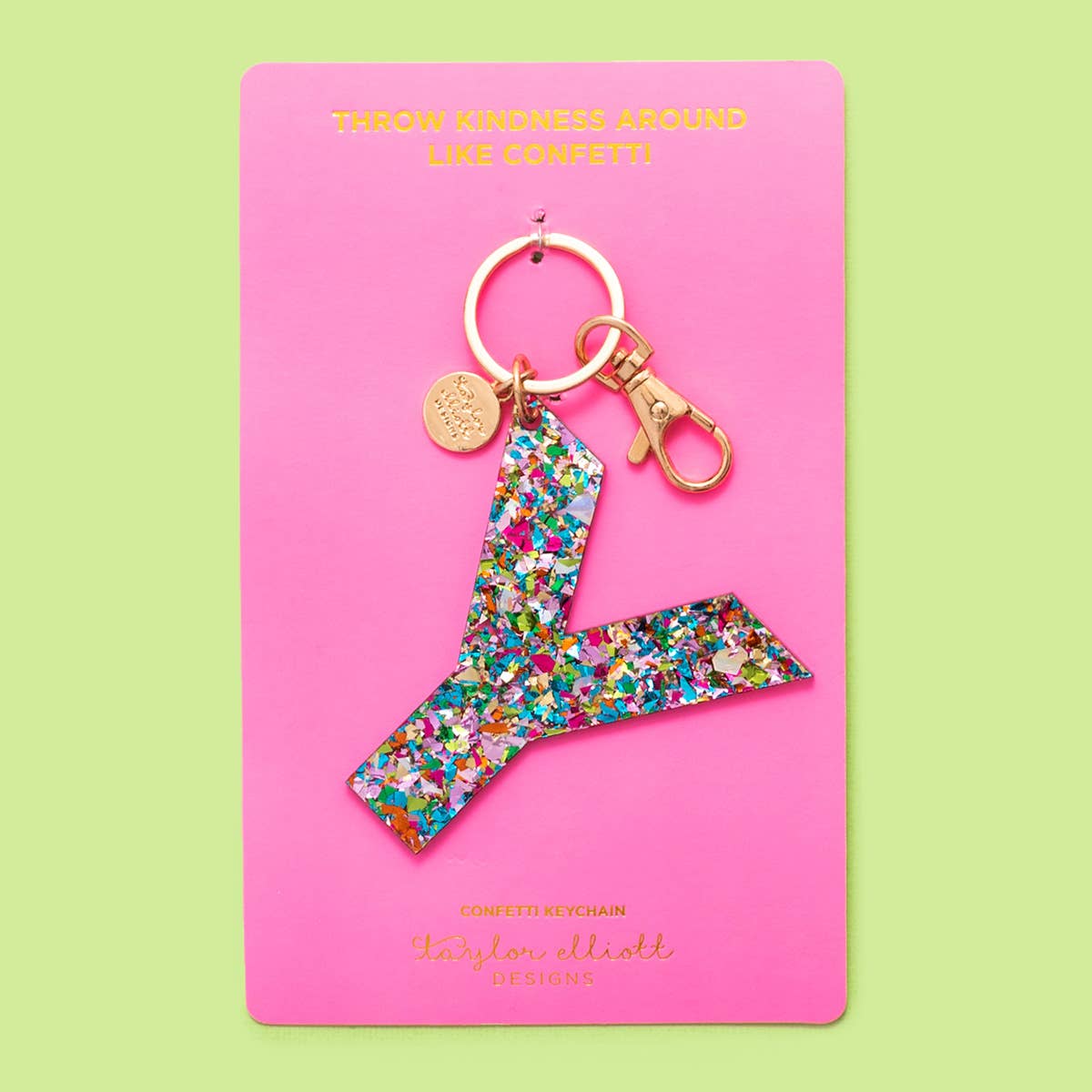 Keychain - Letters A - Z - Colorful Confetti - Each