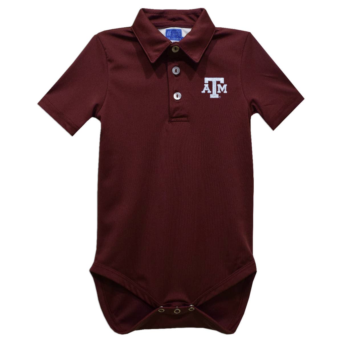 Texas AM Aggies Embroidered Maroon Solid Polo Onesie