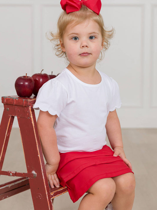 Girls Red Tiered Active Skort