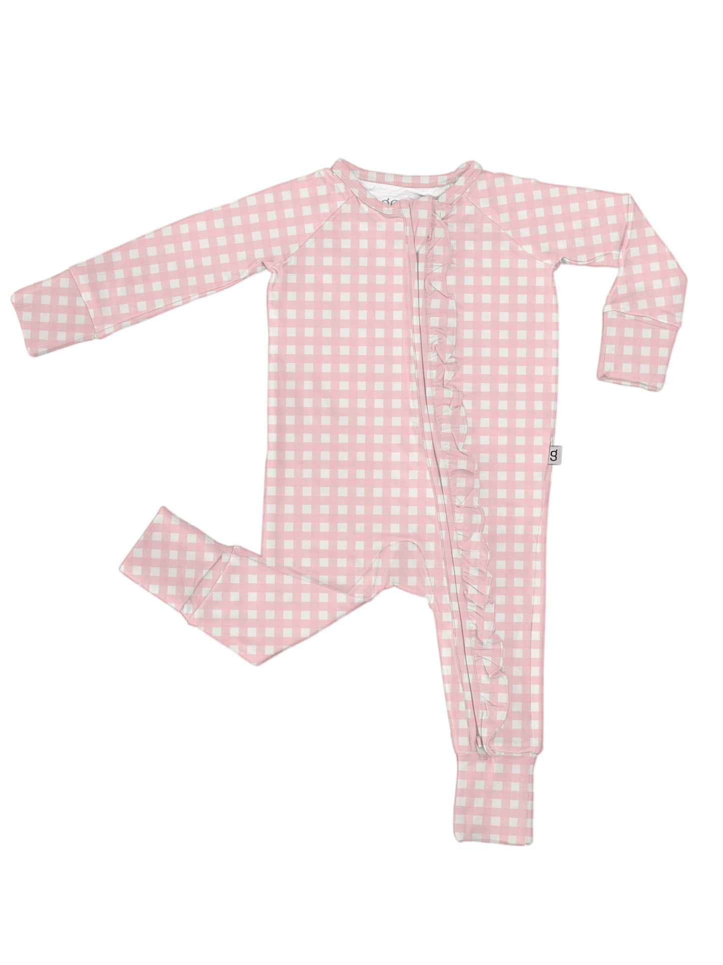 LS Convertible Zip with Ruffles - Cottage Pink Gingham