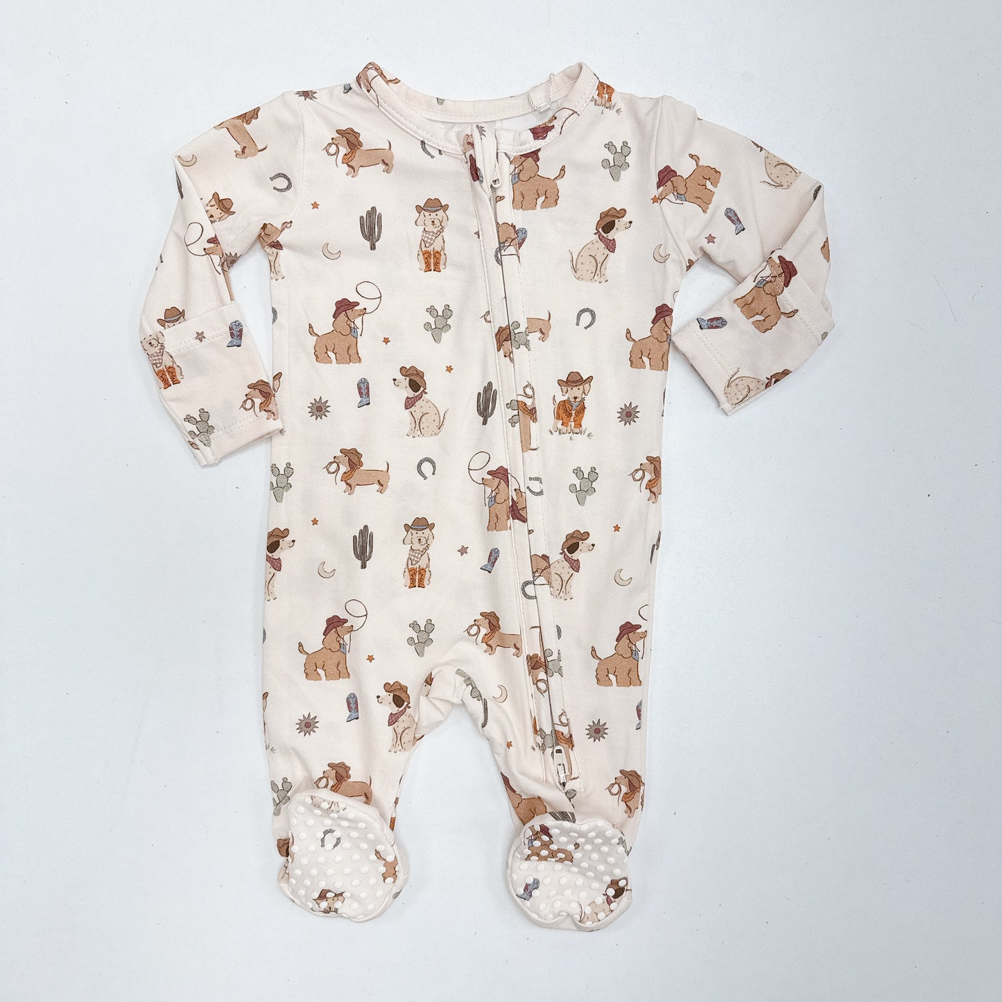 Cowboy Dogs Zipper Footie