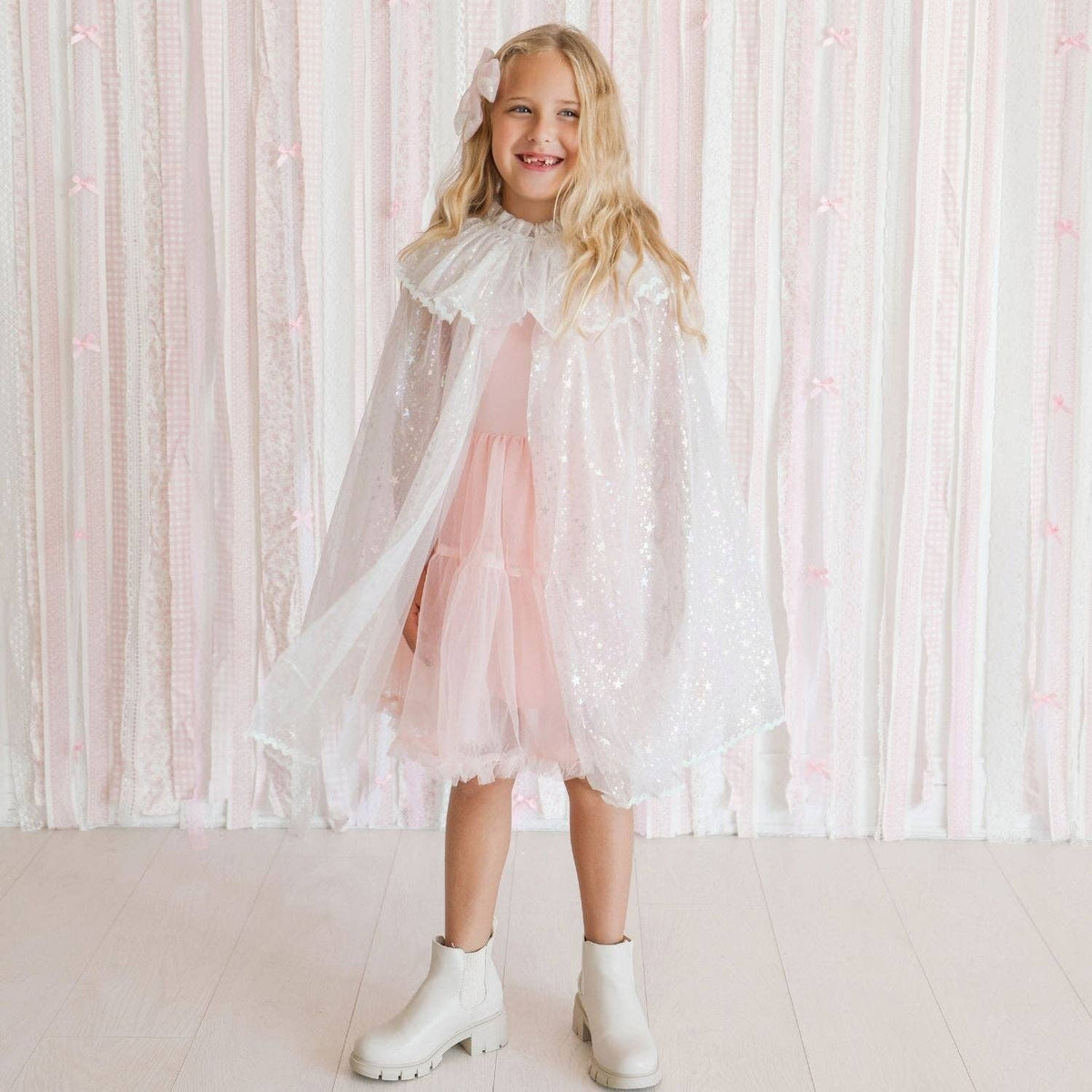Pearl Confetti Bow Clip - Kids Hair Accessories