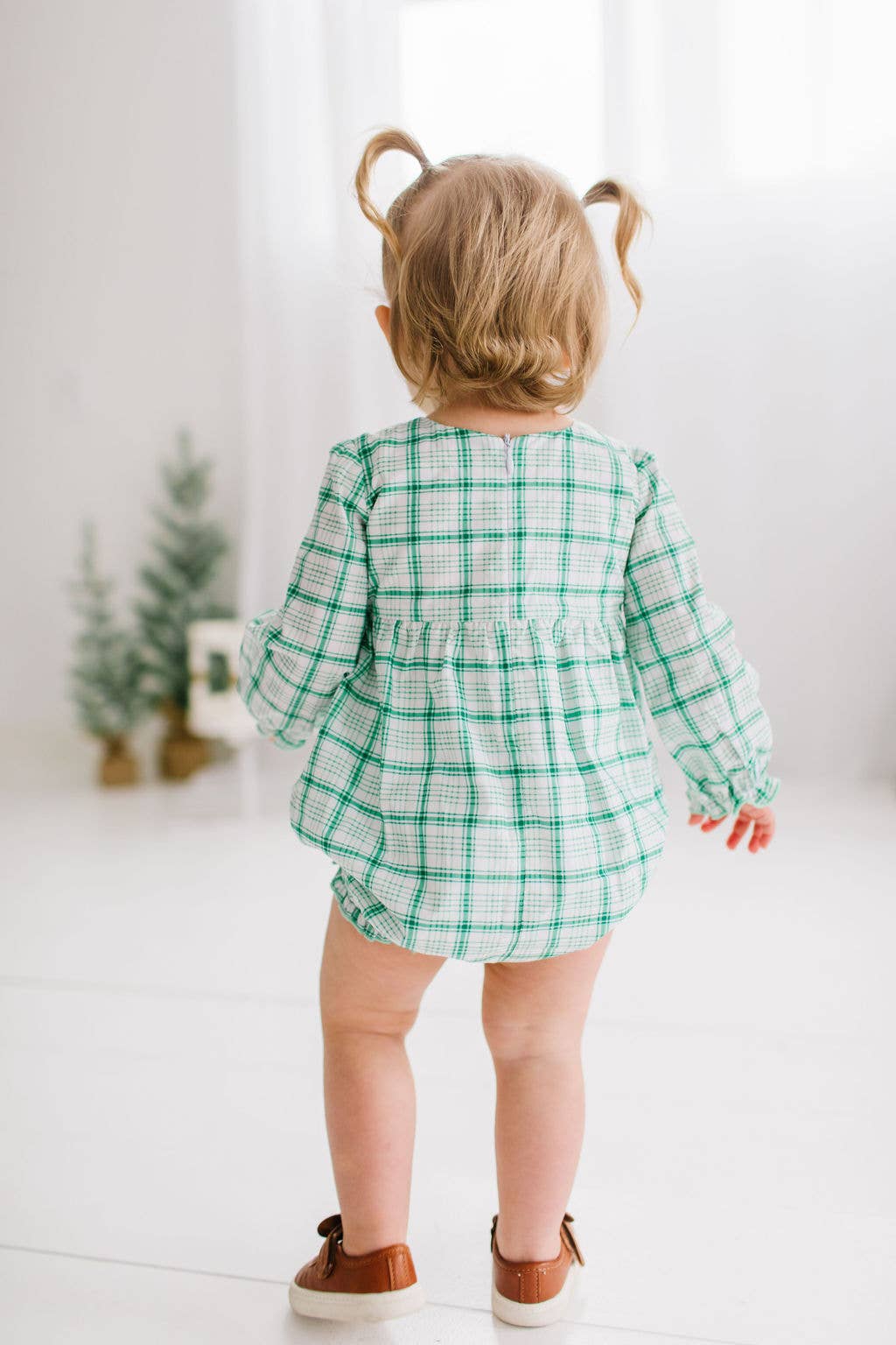 Thalia Poplin Romper in Winter Plaid | Baby Clothing