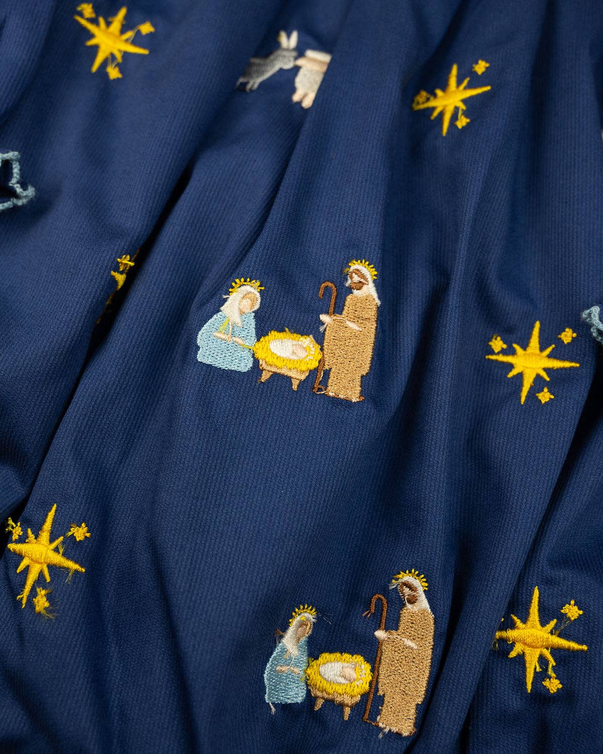 Nativity Embroidered Navy Bubble