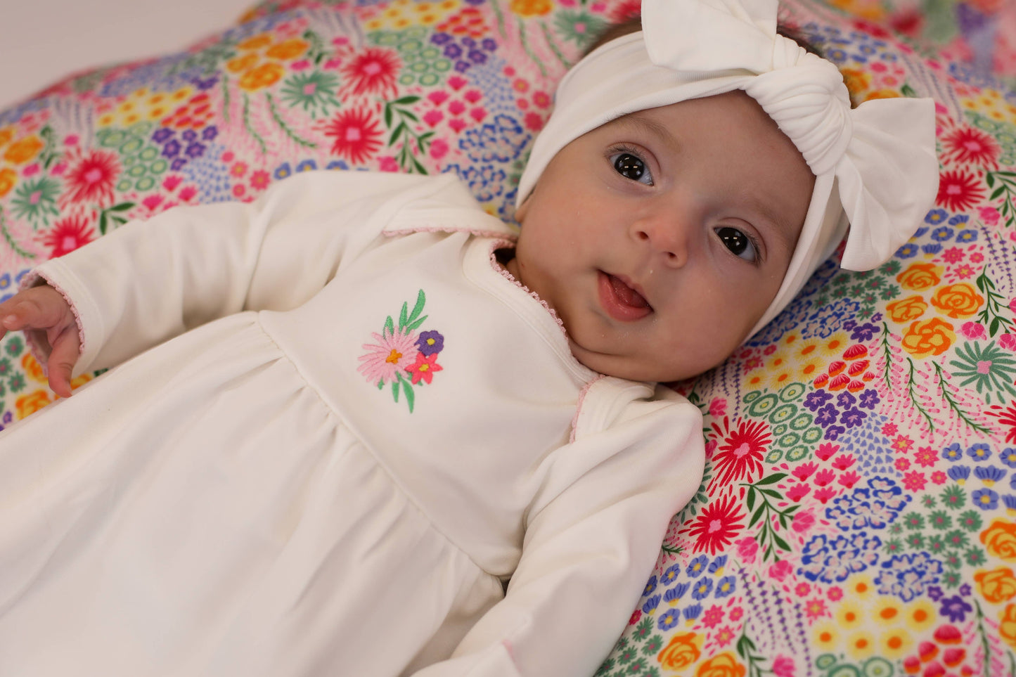 Pip Embroidered Gown - Flower Fields