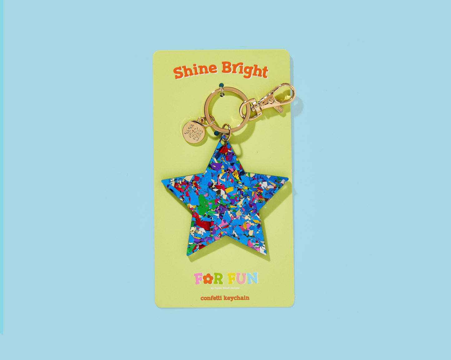 FOR FUN - Keychain - Star - Blue Confetti