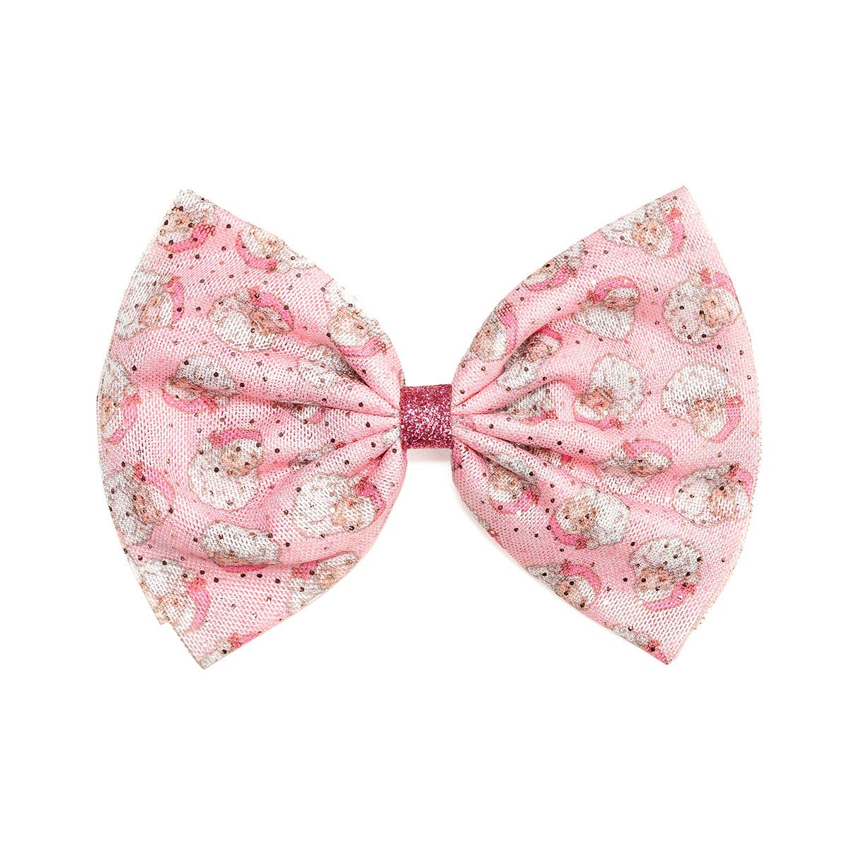 Retro Santa Christmas Tulle Bow Clip - Holiday Hair Bows