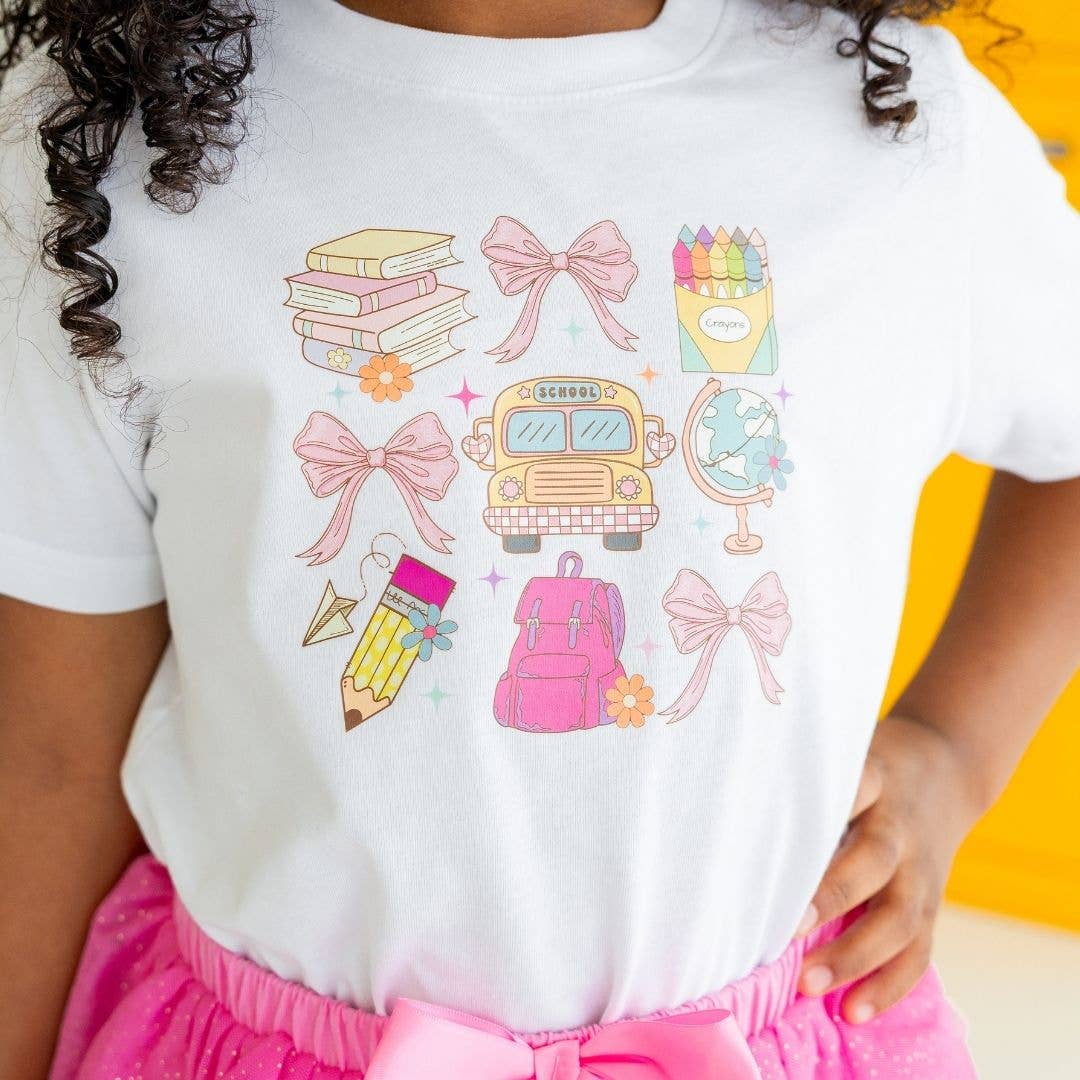 Coquette School Doodle Short Sleeve T-Shirt - Girls Clothes
