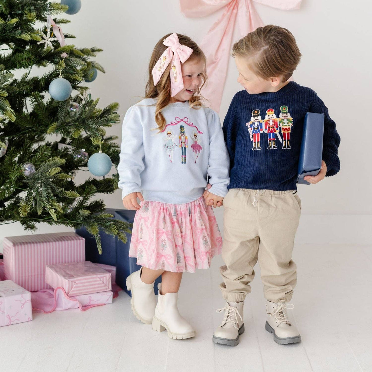 Nutcracker Embroidered Christmas Sweater - Kids Clothing